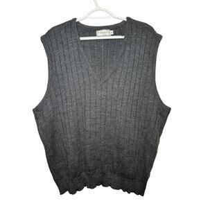 Classics by Palmland gray sweater vest mens XL‎ retro grandpa classic preppy VTG